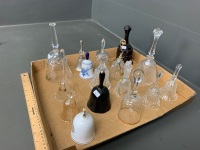 Collection of App. 16 Asstd Glass, Crystal, Ceramic and Metal Bells - 2