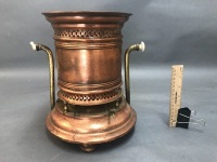 Antique Copper Double Burner Table Top Kero Heater/Stove with Hinged Door - 2