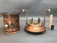 Antique Copper Double Burner Table Top Kero Heater/Stove with Hinged Door - 3