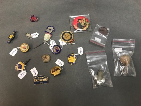 Asstd Vintage Pins, Medals & Badges