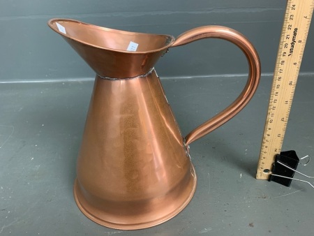 Antique Beaten Copper Milk or Ale Jug