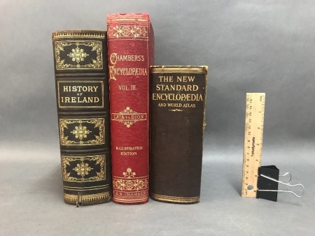3 Large Antique Books