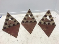 Trio of Vintage Fold Out Warning Triangles