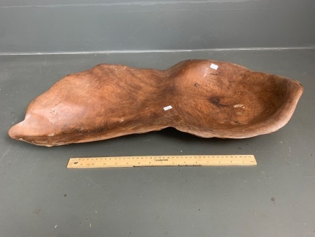 Large Vintage Polished Burl Timber Bowl