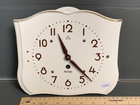 Vintage German Ceramic Wall Clock with Key