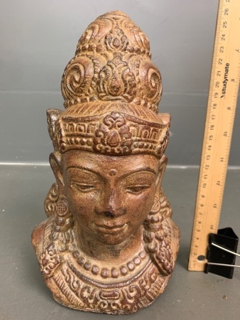 Cambodian Glazed/Polished Stone Shiva Head