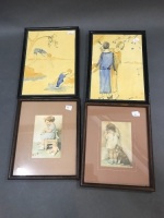 2 Bessie Pease German Prints & 2 Margaret Burch 1920's Originals