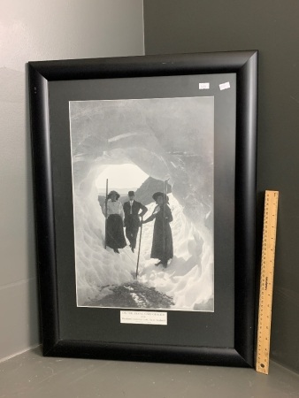 Large Framed Photo Print from the Franz Josef Glacier c1908