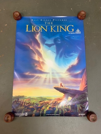 4 Asstd Film and Cartoon Ad Posters inc. Roger Rabit - Pinocchio - Lion King - Fox & Hound - Rolled