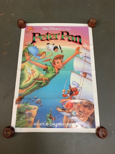 4 Asstd Film and Cartoon Ad Posters inc. Peter Pan - Pinocchio - Lady and the Tramp - Jungle Book - Rolled