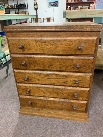 Oak 6 Drawer Chest Of Drawers