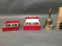 Brass Bell + 2 Sets of Chinese Musical Balls