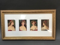 Set of 4 Framed Beauties c1908