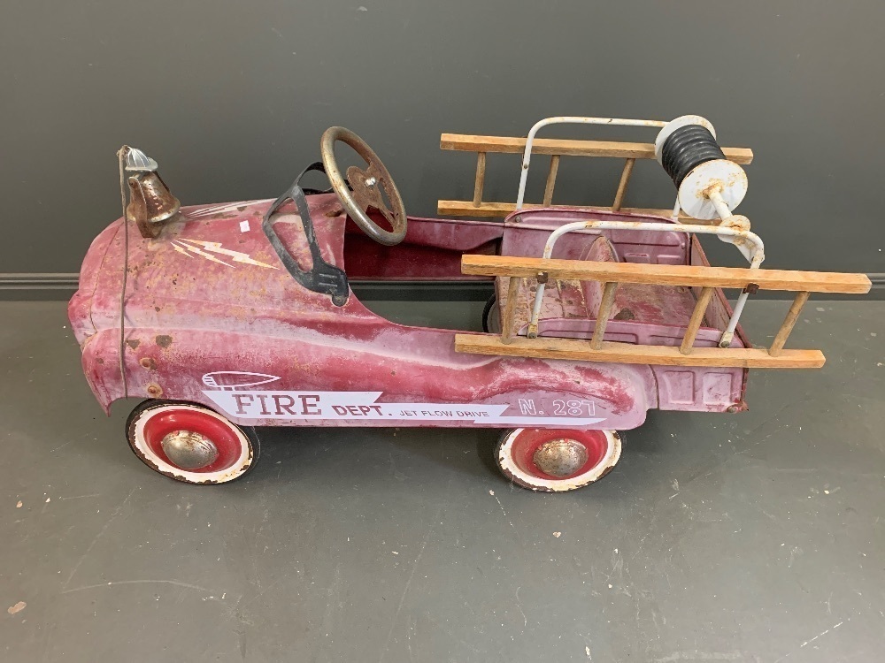 Vintage Fire Dept. Jet Flow Drive No. 287 Pedal Car for Restoration