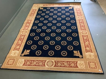 Large Rug with Stars in Navy and Cream