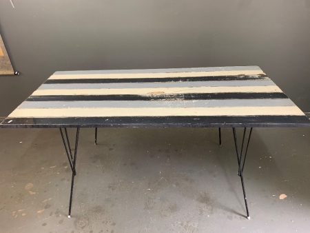 Upcycled Vintage Door Table on Steel Legs