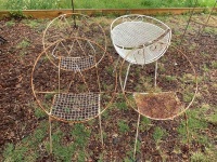 4 Asstd Stacking 1960's Style Steel Mesh Saucer Chairs