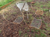 4 Asstd Stacking 1960's Style Steel Mesh Saucer Chairs - 2