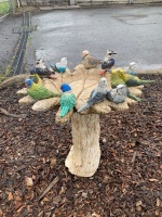 Concrete Bird Bath with Birds - 2