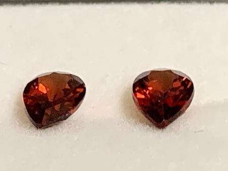 Matching Pair Teardrop Garnets 0.54 ct each 6.1 mm x 4.1 mm