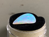 4.05 ct Freeform Triangle Teardrop Solid Lightning Ridge Opal 19 mm x 13.6 mm. Vivid Peacock colours