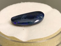 2.1 ct Freeform Deep Blue Lightning Ridge Solid Opal 13 mm x 7.5 mm