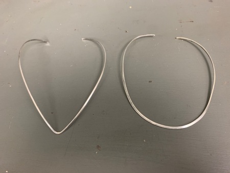 2 x Sterling Silver Chokers - 1 Wishbone - 1 Hoop