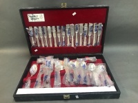 58 Piece Leather Cased Set of Stanley Rogers Cutlery