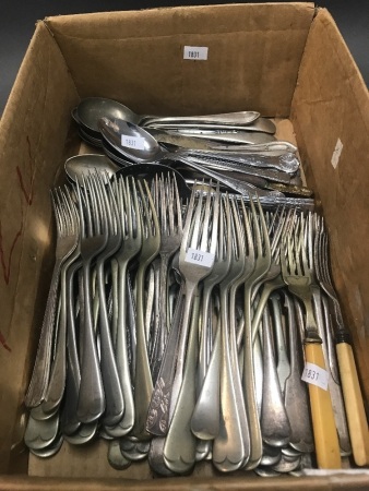 Assorted Box of Vintage Plated Cutlery