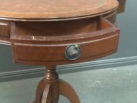 Round Timber Side Table with Drawers  - 2