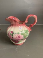 Staffordshire Ironstone Wash Basin & Jug with Roses - 2