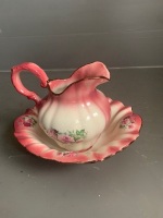 Staffordshire Ironstone Wash Basin & Jug with Roses