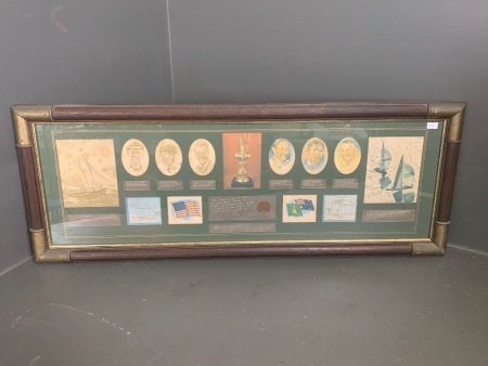 Australia's 1983 Americas Cup Limited Edition Victory Plaque - Timber Frame with Brass Corners