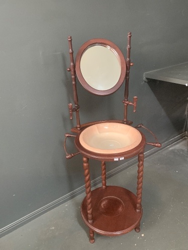 Timber Wash/Shaving Stand with Bowl (No Jug)