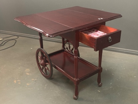 Vintage Timber Folding Drink Trolley