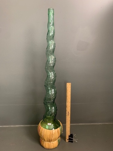 Tall Green Chianti Twist Bottle