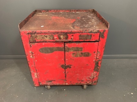 Red Metal Cabinet from old Garage Workshop