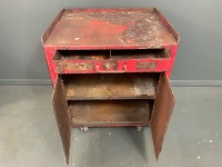 Red Metal Cabinet from old Garage Workshop - 2