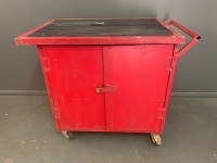 Large Metal Cabinet from an old Garage Workshop - on Lockable Casters