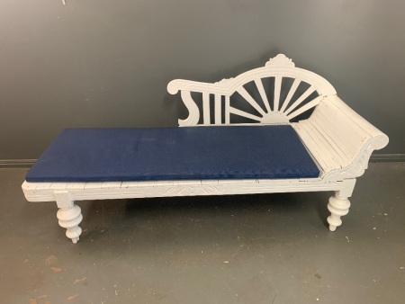 Painted Indian Teak Day Bed with Mattress