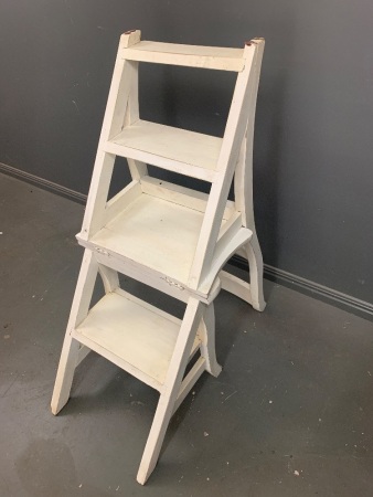 Vintage Library Step Stool/Chair - Painted