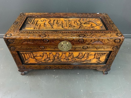 Carved Camphorlaurel Storage Chest