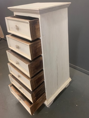 Painted Pyramid 6 Drawer Unit