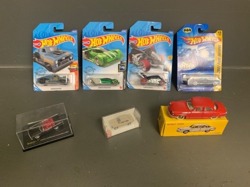 Collection of 7 Model Cars inc. Hot Wheels, Ricko, Busch and Dinky