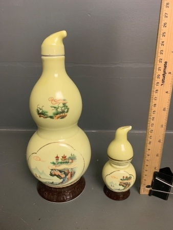 Chinese Sanpian Jiu Decanters with Screw on Stoppers