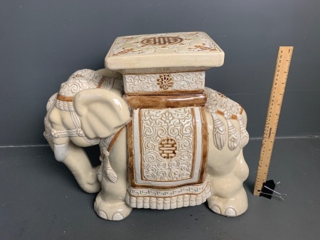 Vintage Ceramic Elephant Plant Stand