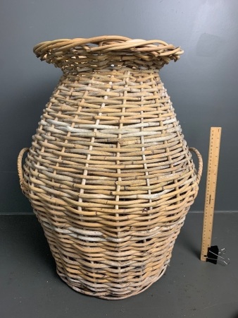 Large Vintage Woven Cane Basket