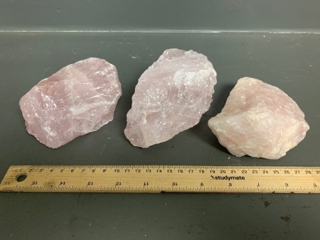 3 Pieces of Rose Quartz - app. 2kg