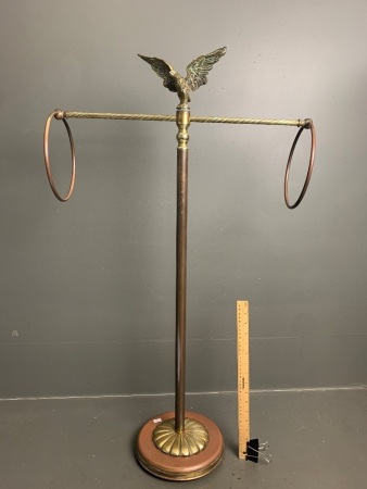 Vintage Brass and Copper Towel Rail with Solid Brass Eagle Mount