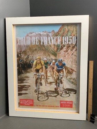 Contemporary Timber Framed 1950 Tour De France Poster